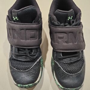 Under Armour Kids Black and Green Shoes